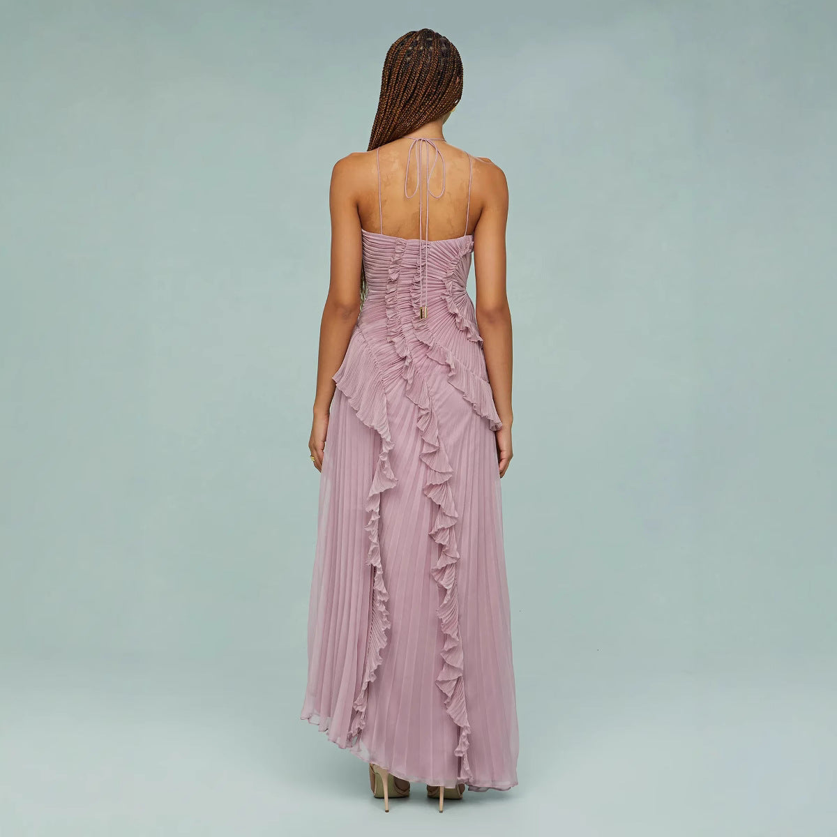 Damen Lockeres Flieder Kleid | Midi