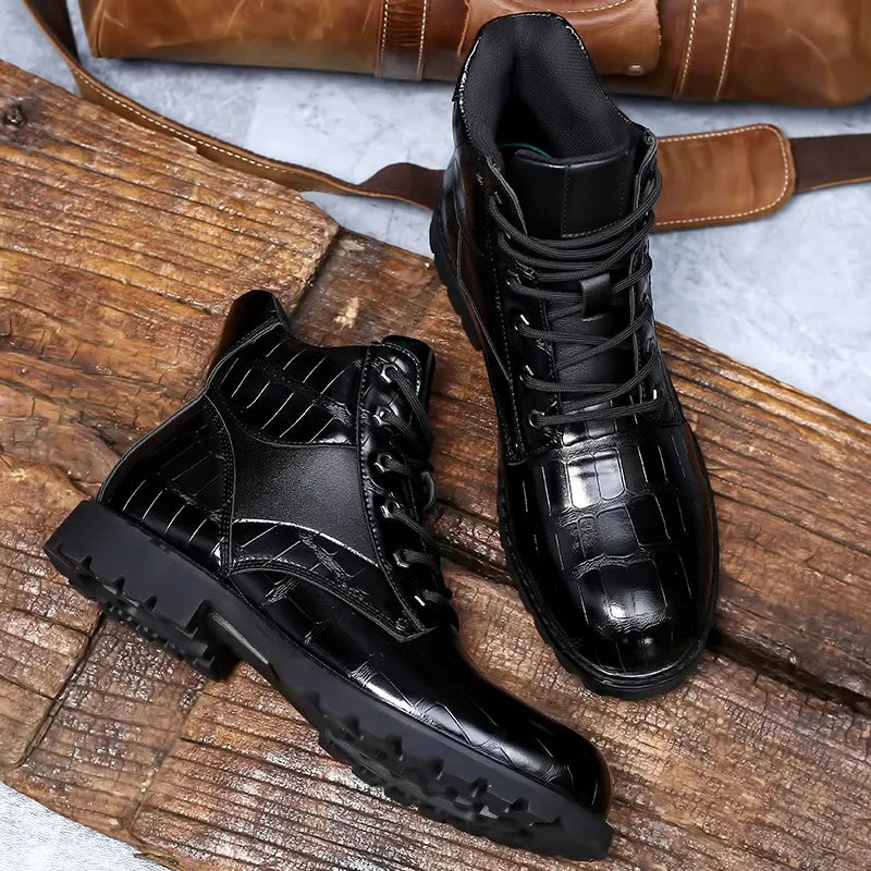 Matteo Boots | Luxuriöses Krokoprägtes Leder