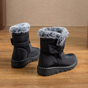 Damen Winter Schneestiefel – Warm gefüttert – Bequeme Rutschfeste Stiefeletten – Wasserdichte Outdoor Laufplattform-Schuhe