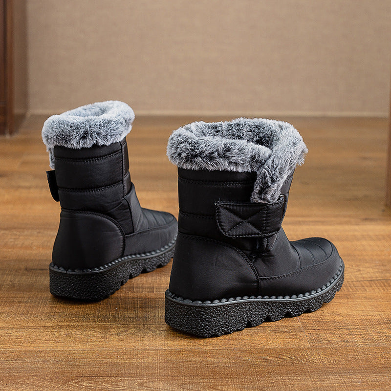 Damen Winter Schneestiefel – Warm gefüttert – Bequeme Rutschfeste Stiefeletten – Wasserdichte Outdoor Laufplattform-Schuhe