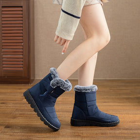 Damen Winter Schneestiefel – Warm gefüttert – Bequeme Rutschfeste Stiefeletten – Wasserdichte Outdoor Laufplattform-Schuhe