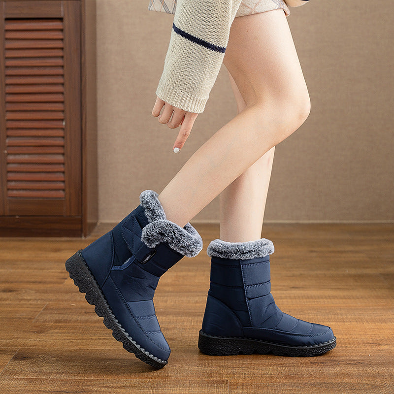 Damen Winter Schneestiefel – Warm gefüttert – Bequeme Rutschfeste Stiefeletten – Wasserdichte Outdoor Laufplattform-Schuhe