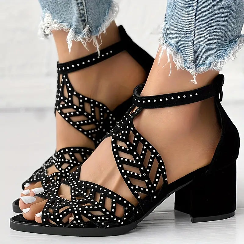 Dina | Absatzschuhe Mit Reißverschluss & Stras