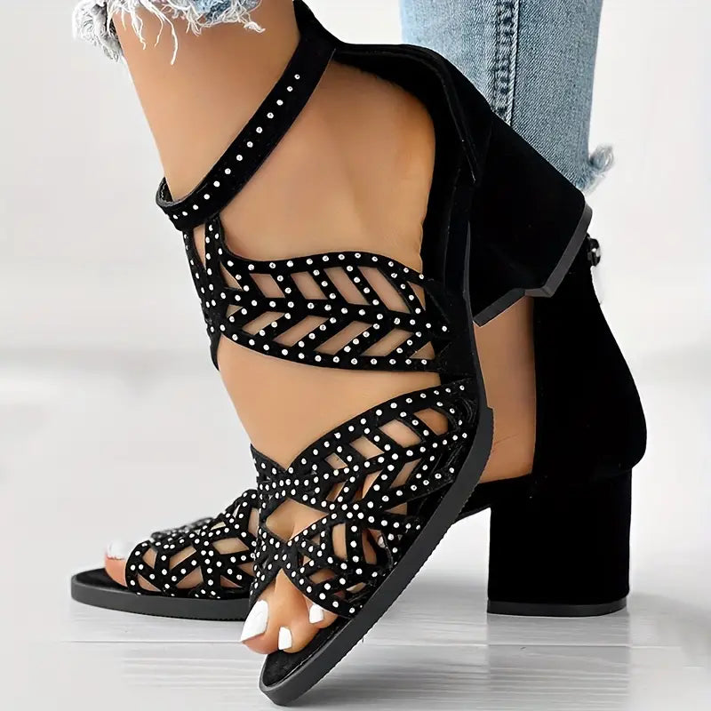 Dina | Absatzschuhe Mit Reißverschluss & Stras