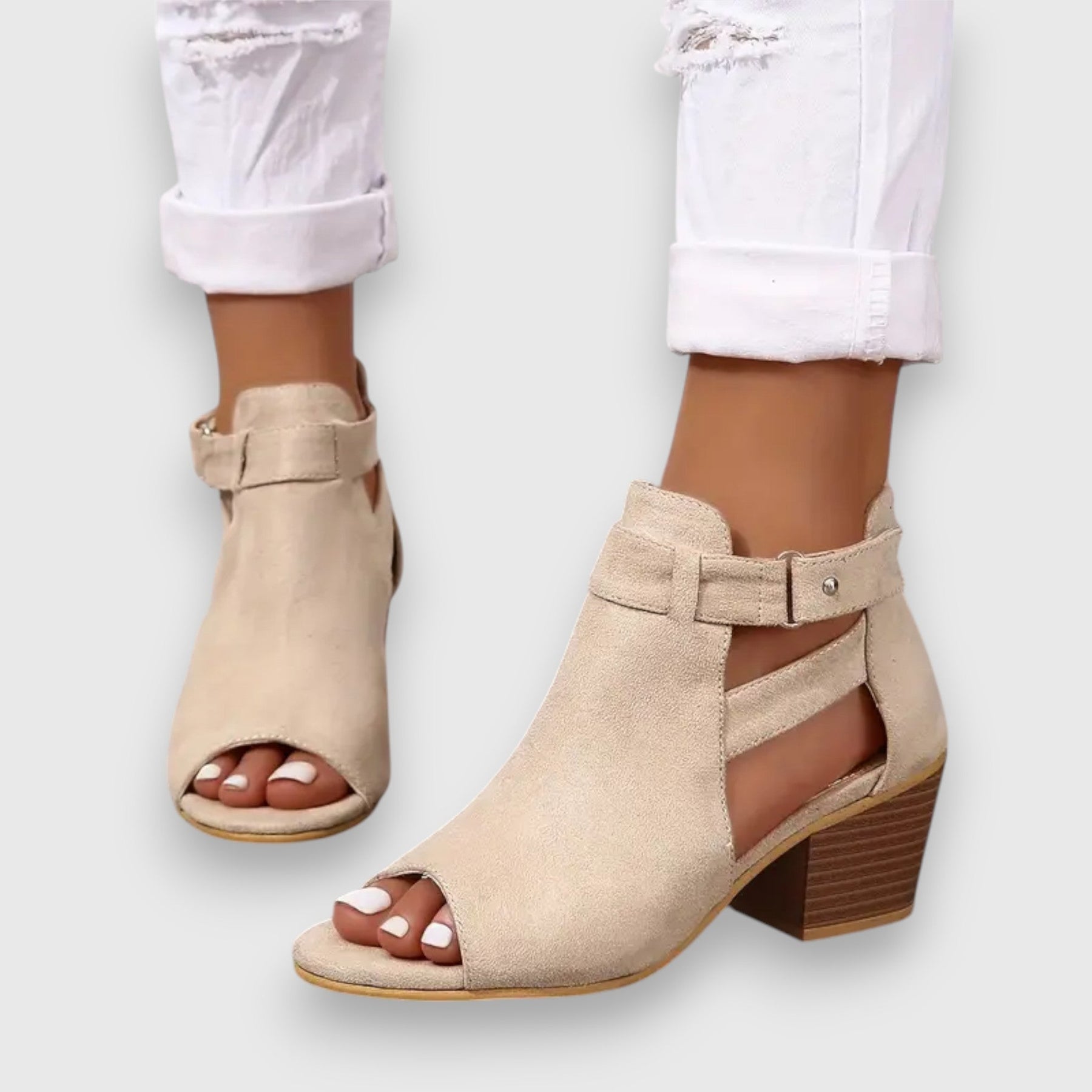 Nadia Blockabsatz-Sandalen | Retro Cut-Out Look