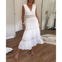 Nimfa | Boho-Midikleid mit Häkelspitze für sommerliche Eleganz