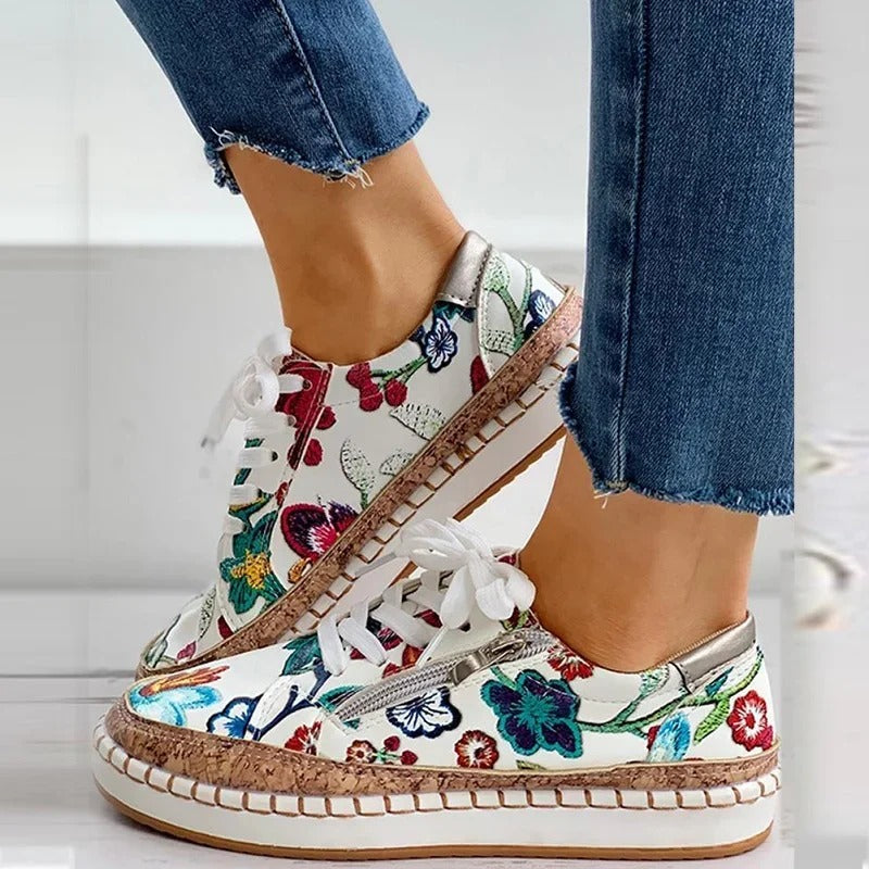Meera | Damen Sneaker Mit Floralem Design
