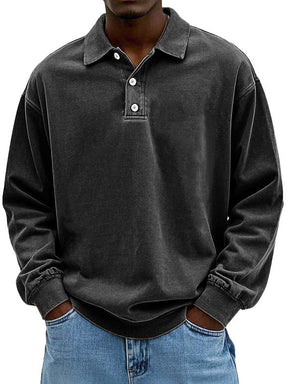 Herren Lässiges Elegantes Langarm-Polo | Vielseitig