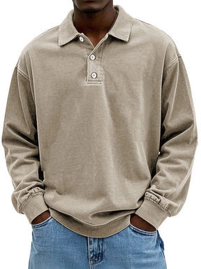 Herren Lässiges Elegantes Langarm-Polo | Vielseitig