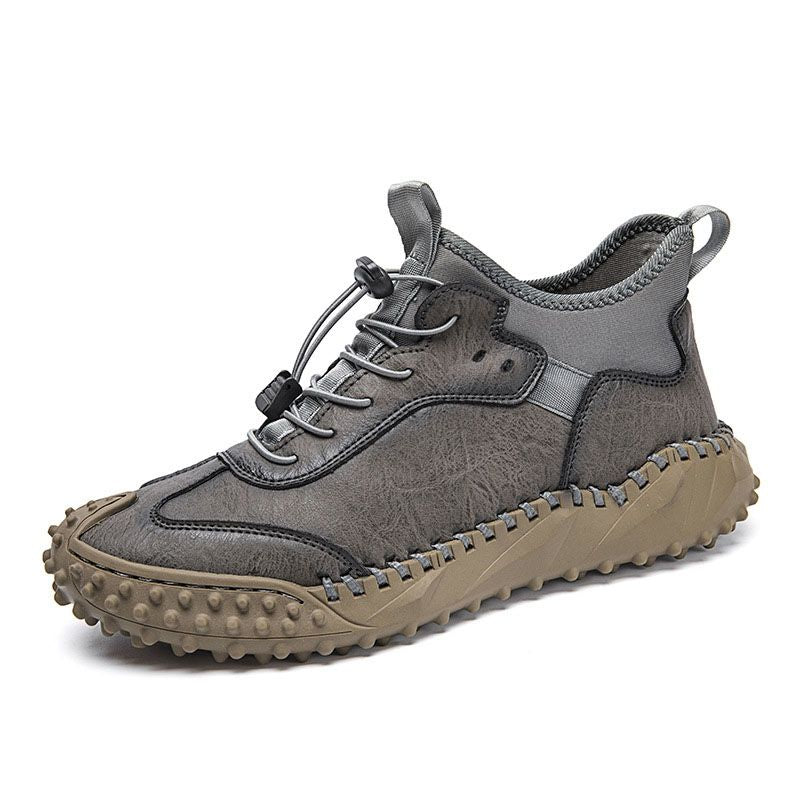Baskets Décontractées En Cuir Cousues À La Main Pour Hommes