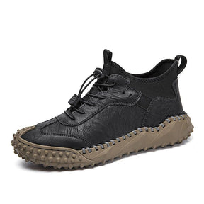 Baskets Décontractées En Cuir Cousues À La Main Pour Hommes