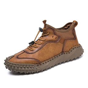 Baskets Décontractées En Cuir Cousues À La Main Pour Hommes