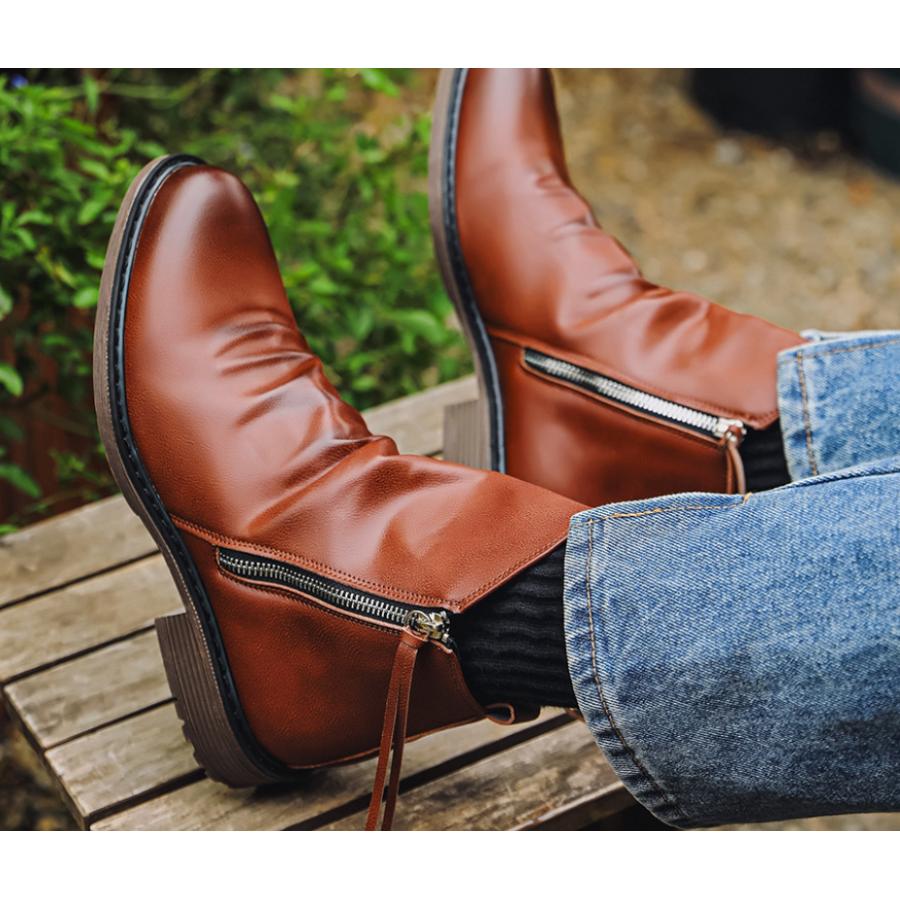 Jam | Elegante Lederstiefeletten Mit Seitlichem Reißverschluss